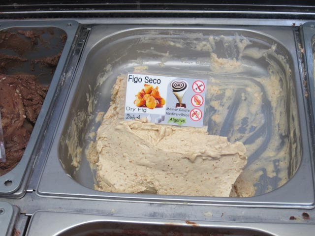Dried fig ice cream from the Delizia ice cream parlour in Tavira